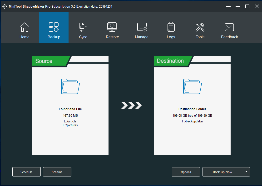 choose storage path