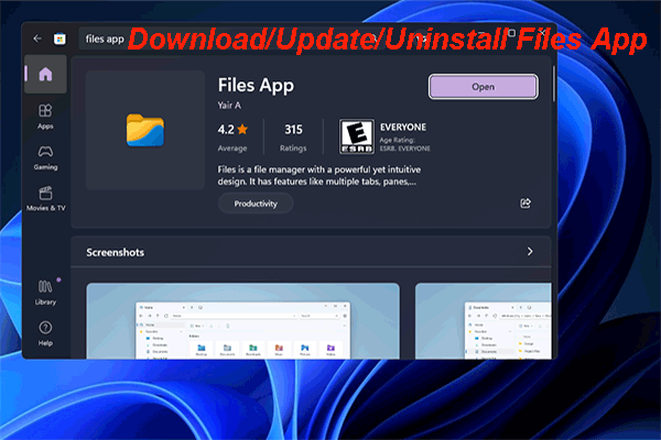 Files App Download/Install/Update/Uninstall for Windows PCs